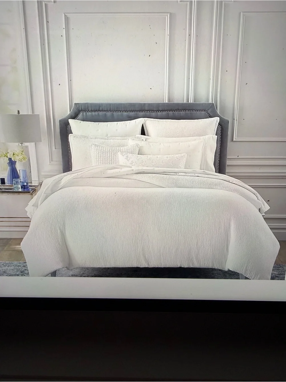 Sky White Quilted Comforter Set with Accent Pillows